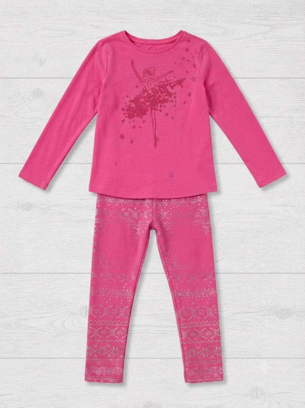 jumping beans Hot Pink Ballerina Glitter Pajama Set